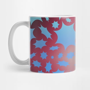 Blue stars on red gradient background Mug